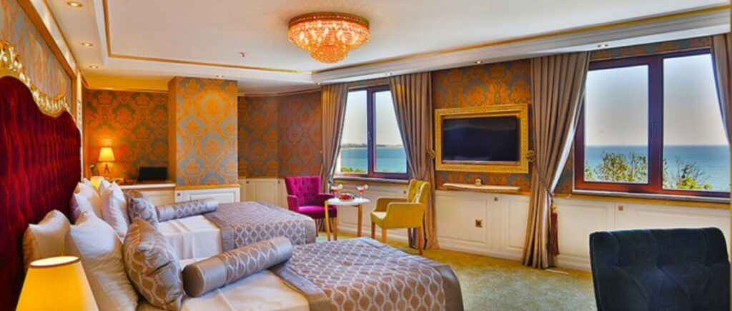 Deniz manzaralı teras ve Marmara | Hotel Emirhan Palace
